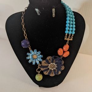 boho chunky beaded women's necklace
